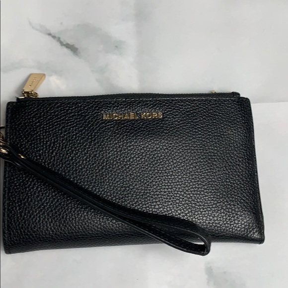 Michael Kors Adele double zip wristlet black - Picture 2 of 8